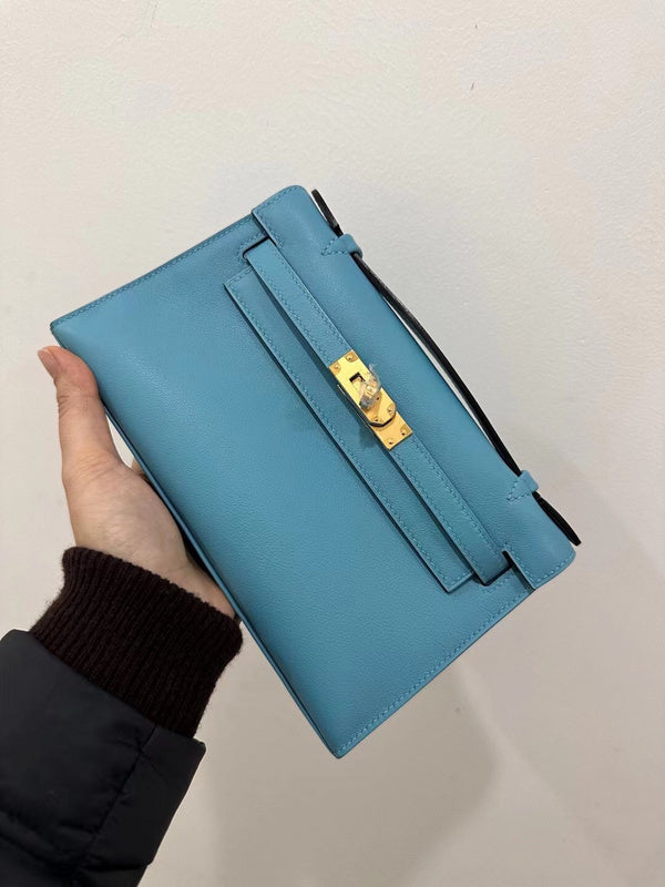 Side view of chic structured handbag