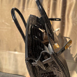 Close-up detail of tailored bag design
