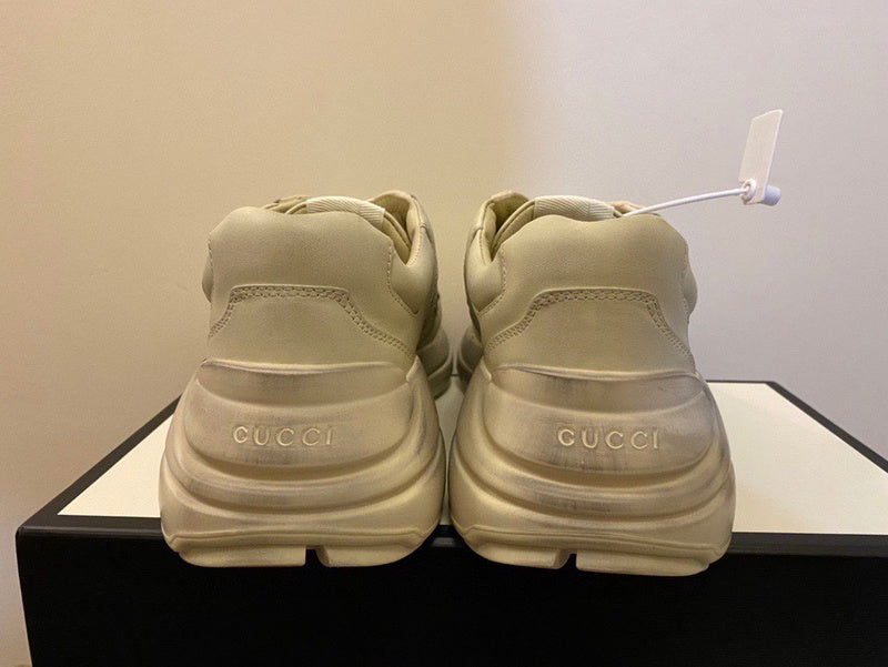 Gucci stone beige luxury sneakers view 5 classic court silhouette