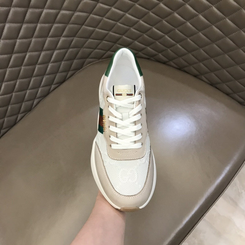 Gucci neutral cream luxury sneakers view 4 streetwear statement look