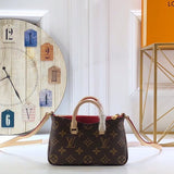 Front view of polished elevated women's handbag – women's designer-style accessory