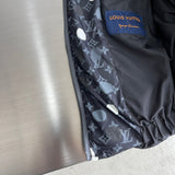 Side profile of Louis Vuitton luxury clothing with logo-detail design