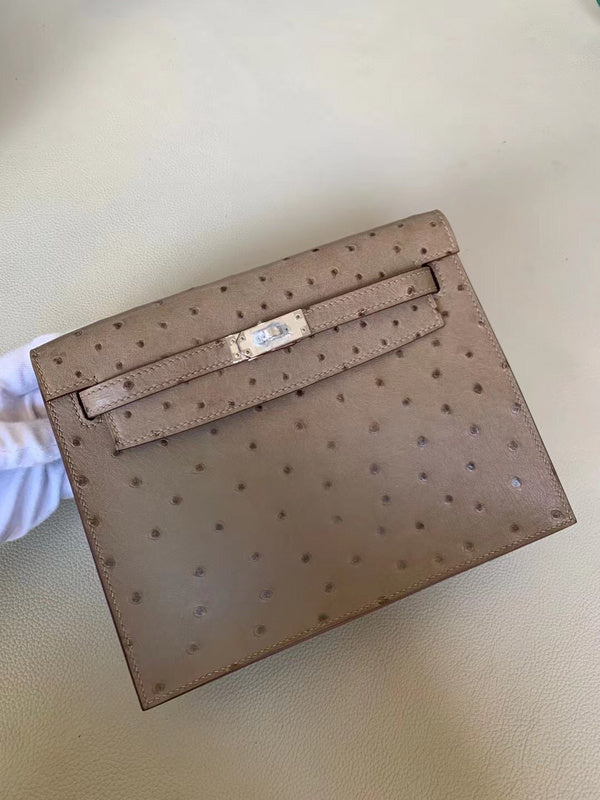 Side view of structured structured handbag