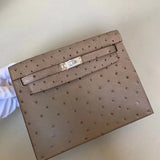 Side view of structured structured handbag