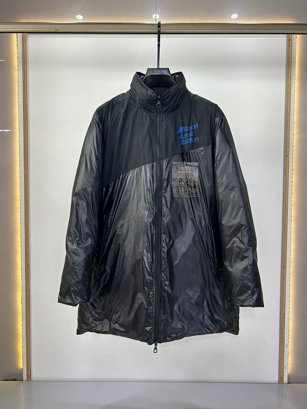 Front view of Louis Vuitton luxury clothing with contemporary cut