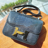 Side view of statement structured handbag
