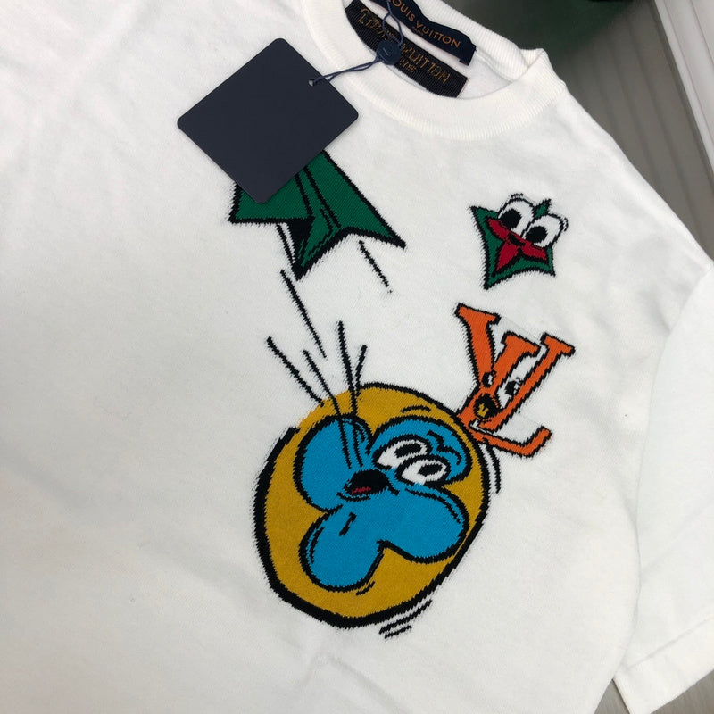 Close-up detail shot of Louis Vuitton cotton t-shirt with tailored silhouette
