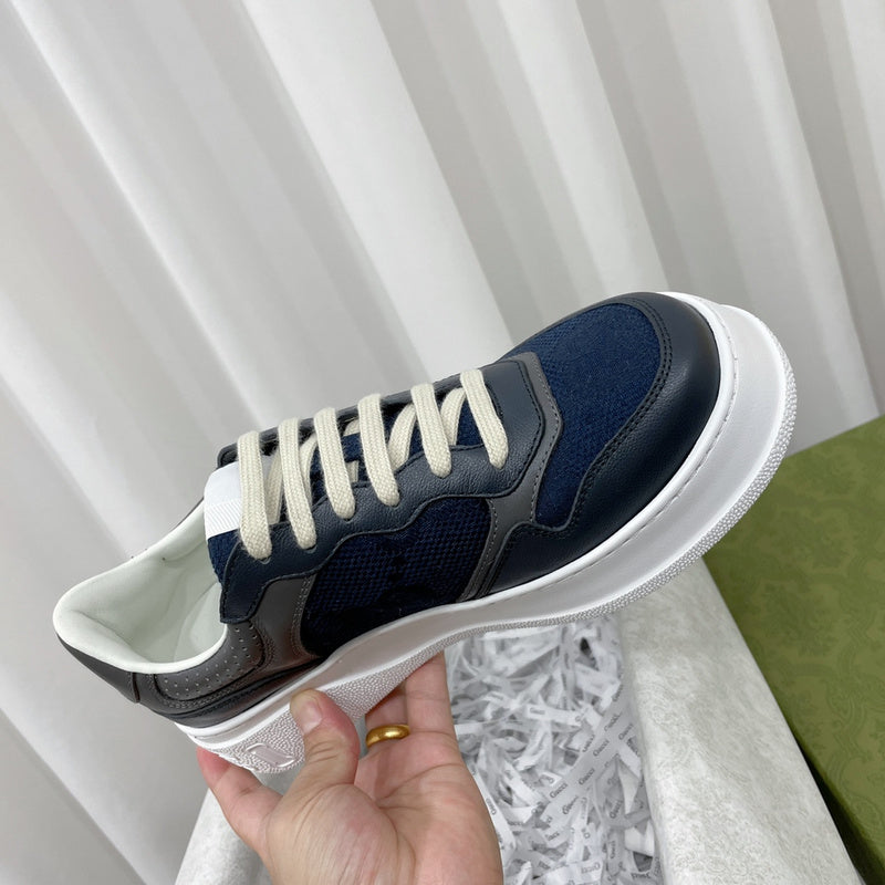 Gucci crisp white luxury sneakers view 10 retro runner design