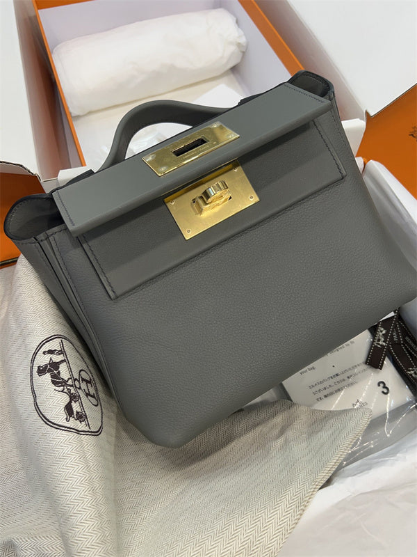 Side view of timeless structured handbag