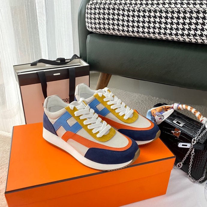 Hermès Beige Loafer Flats - Angled View