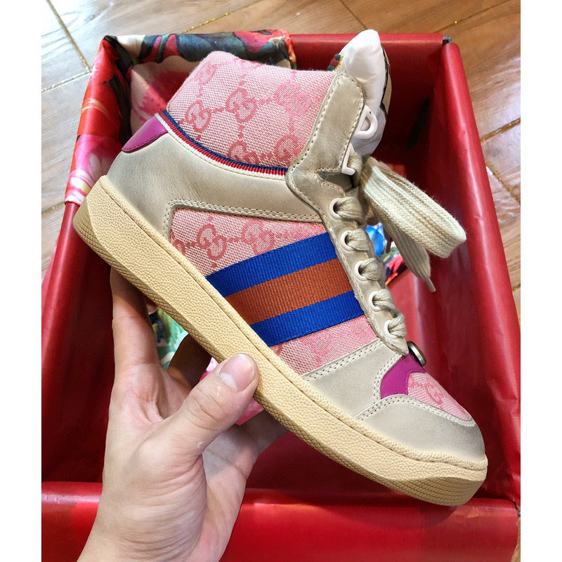 Gucci Luxury sneakers in clean off-white chunky sole construction front view