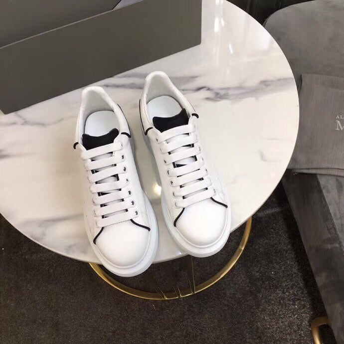 Alexander McQueen two-tone luxury sneakers view 4 breathable knit upper