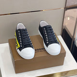 Burberry White Chunky Platform Sneakers - Full Silhouette View