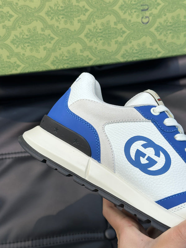 Gucci two-tone luxury sneakers view 6 breathable knit upper