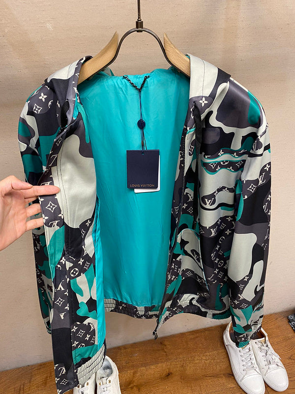 Side profile of Louis Vuitton luxury clothing with tailored silhouette