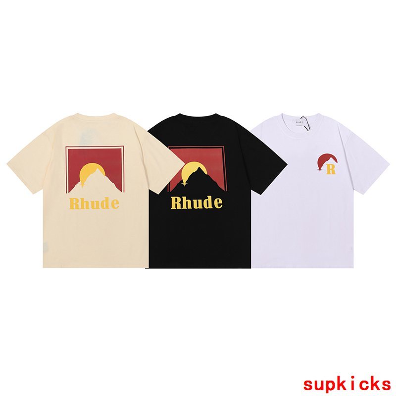 Back view of Rhude luxury clothing with streetwear-inspired cut