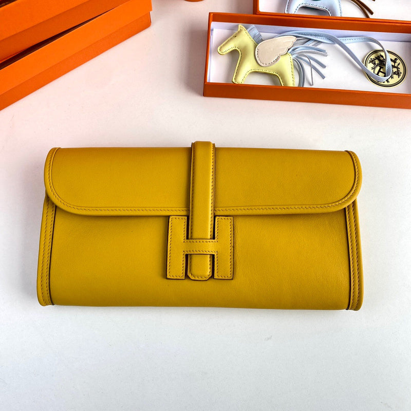Side view of sleek structured handbag