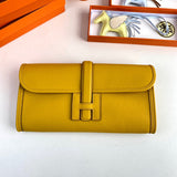 Side view of sleek structured handbag