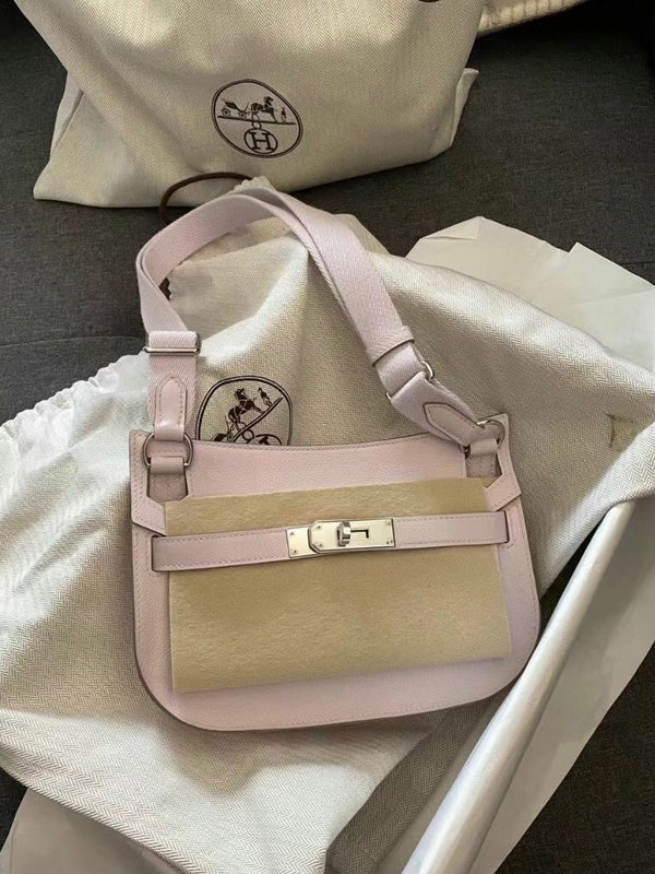 Side view of modernist structured handbag