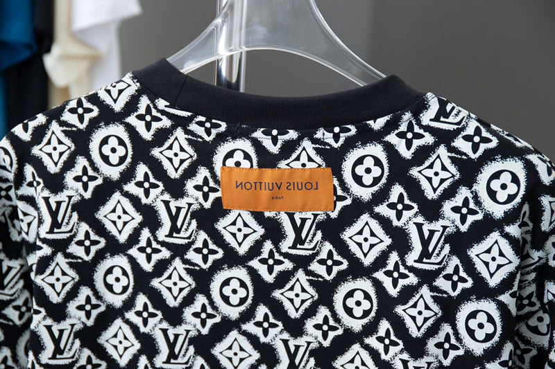 Side profile of Louis Vuitton cotton t-shirt with monogram-inspired silhouette