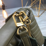 Top view of modern chic women's handbag – women's designer-style accessory