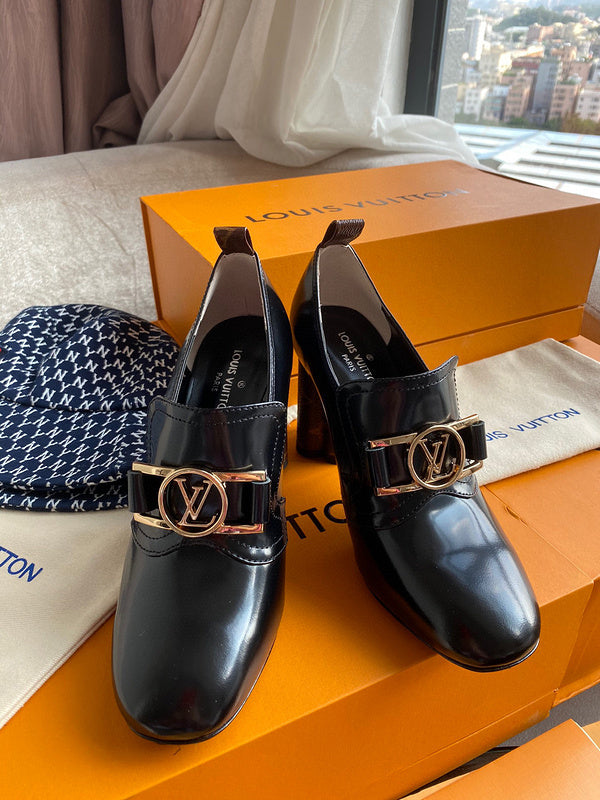 Louis Vuitton luxury shoes detail shot