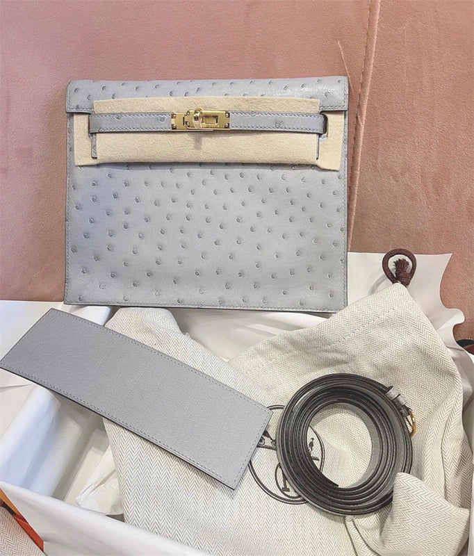 Side view of structured structured handbag