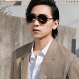 Close-up detail view of Cartier unisex sunglasses