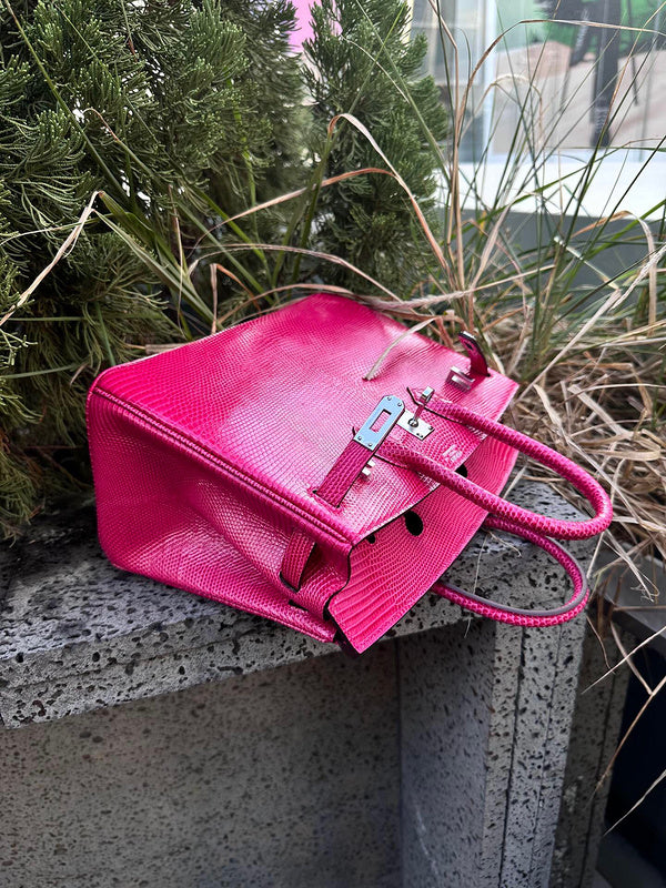 Understated bag shown from front angle