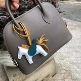 Side view of statement structured handbag