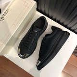 Nike Luxury sneakers in tonal black premium leather build front view