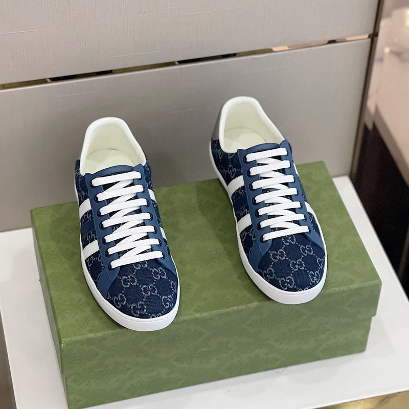 Gucci clean off-white luxury sneakers view 10 bold athletic profile