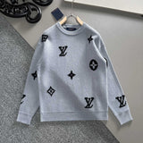 Back view of Louis Vuitton luxury clothing with signature branding