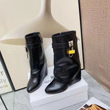 Givenchy Black Combat Boots - Angled View