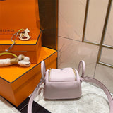 Side view of considered structured handbag