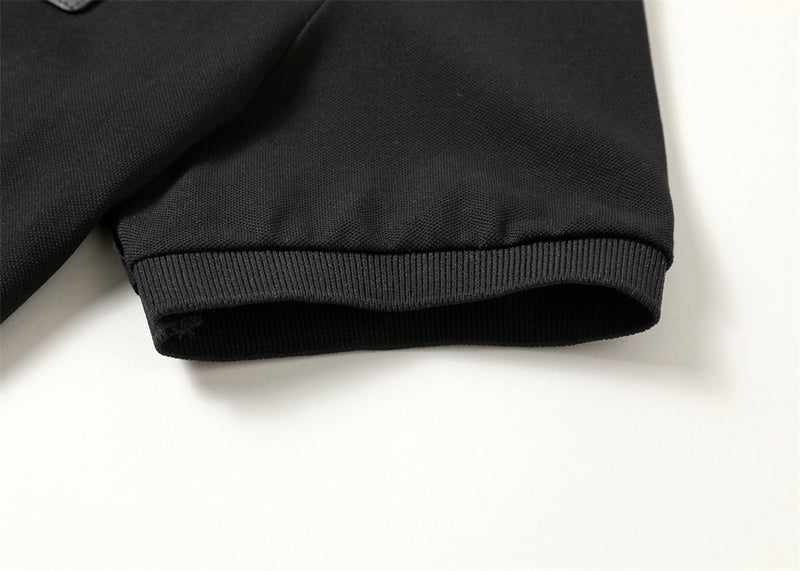 Back view of Polo cotton polo shirt with logo-detail design