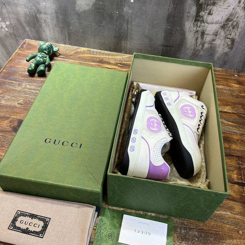 Gucci soft grey luxury sneakers view 7 premium leather build