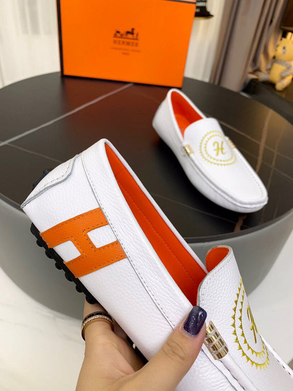 Hermès Beige Chunky Platform Sneakers - Side Profile View