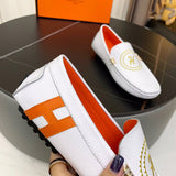 Hermès Beige Chunky Platform Sneakers - Side Profile View