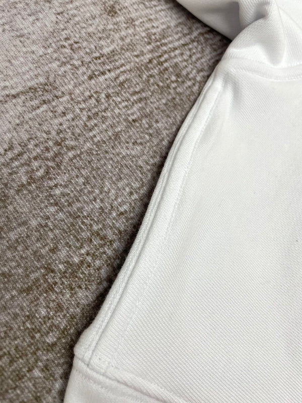 Close-up of Amiri hoodie craftsmanship