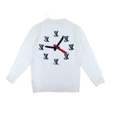 Side profile of Louis Vuitton luxury clothing with logo-detail design