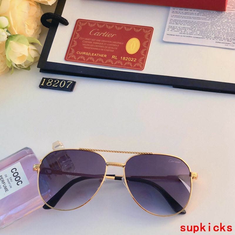 Close-up detail view of Cartier unisex sunglasses