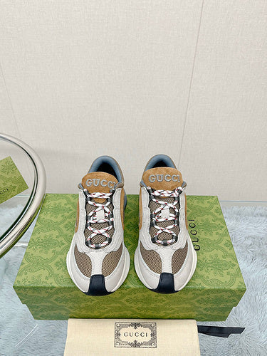 Gucci neutral cream luxury sneakers view 11 minimalist modern build