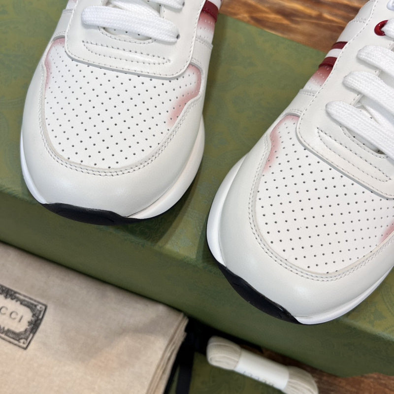 Gucci soft grey luxury sneakers view 5 padded collar comfort