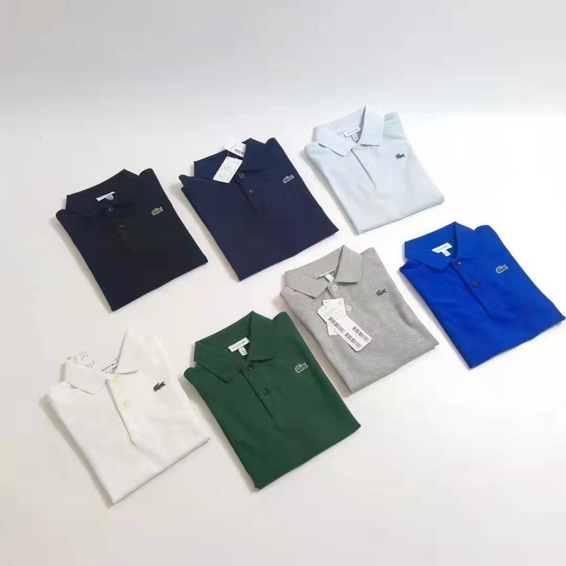 Back view of Lacoste luxury clothing with signature branding