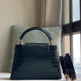  polished crossbody bag detail view showing craftsmanship 44