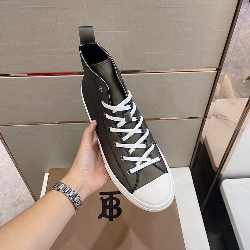 Burberry Grey Combat Boots - Heel Detail View