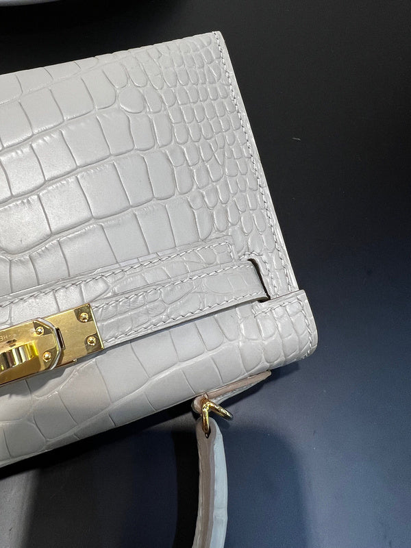 Close-up detail of polished bag design