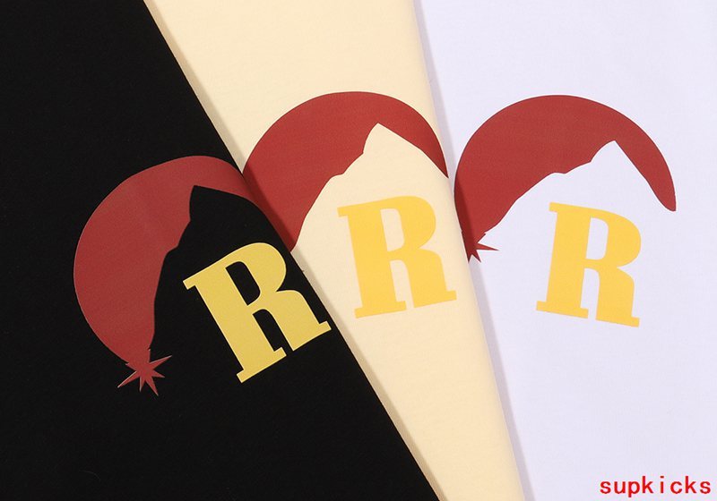 Close-up detail shot of Rhude luxury clothing with streetwear-inspired cut