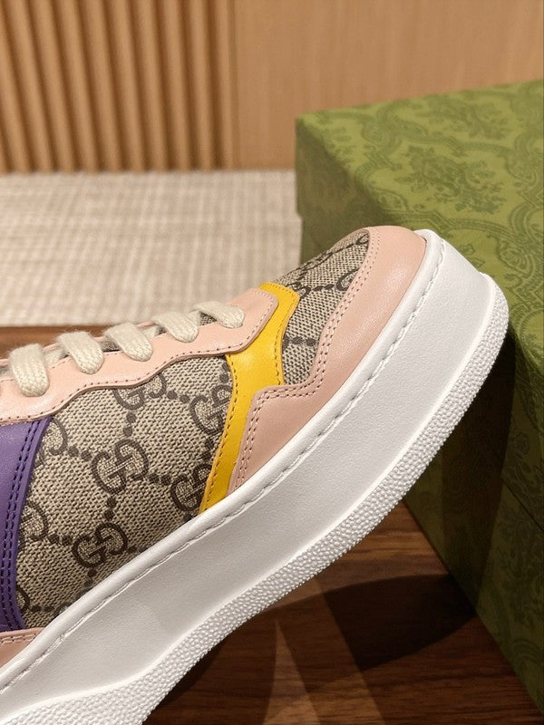 Gucci neutral cream luxury sneakers view 5 signature lace-up style